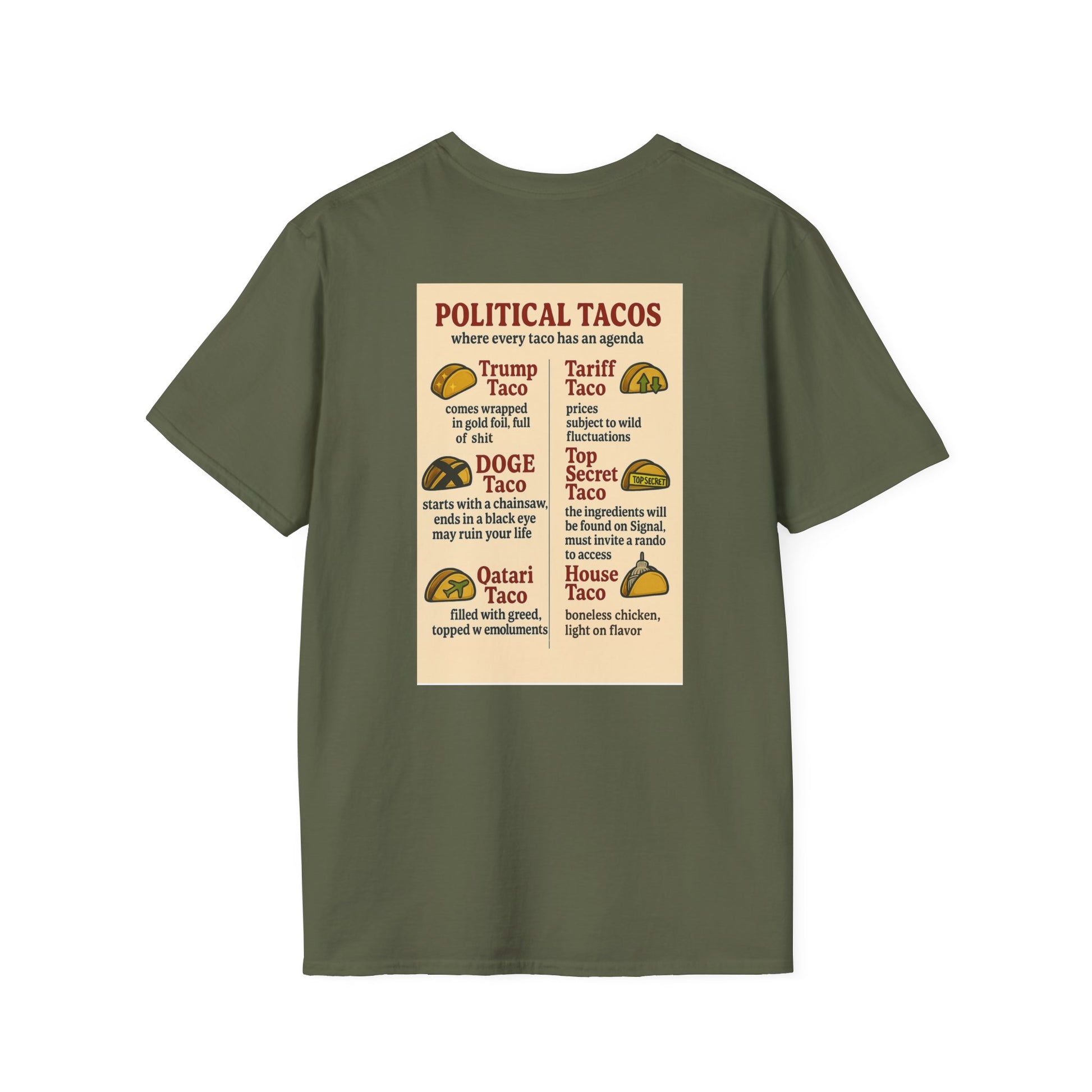 Political Tacos T-Shirt 100% Cotton